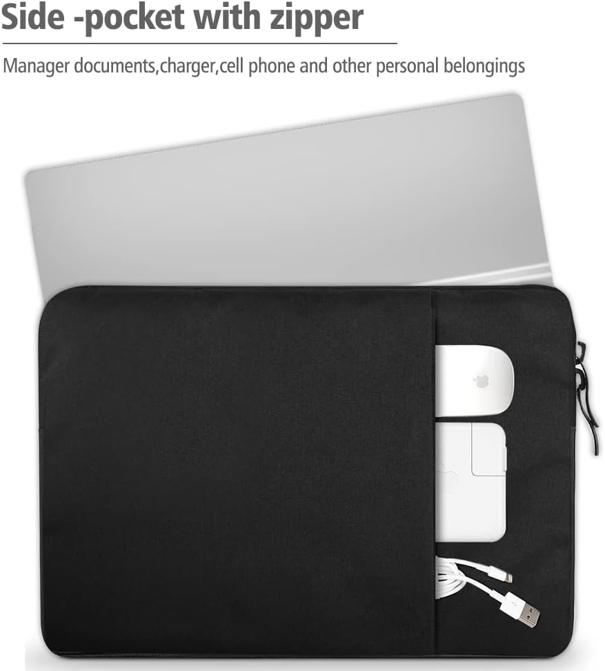 UPERFECT 18.5-inch Portable Monitor Case Polyester Laptop Sleeve Protective Case Vertical Style with Pocket Zipper for 18.5-inch Monitor Laptop Pad Tablet