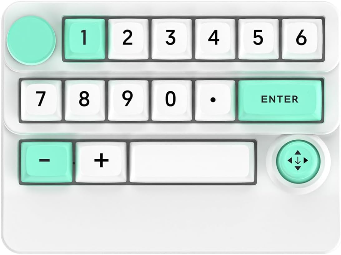 Adventurers W909 Wireless RGB Mechanical Numeric Keypad, Hot-Swappable, Macro-Programmable Numpad, Joystick & Knob Control for PC/Tablet/Laptop/Phone, Tri-Mode Connectivity (White)