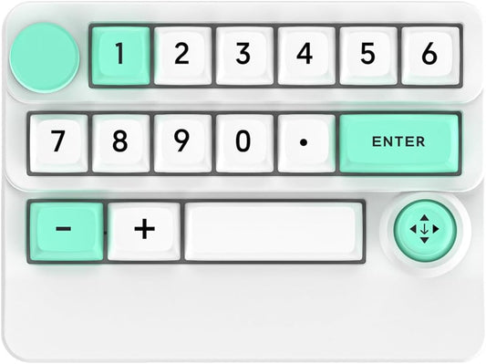 Adventurers W909 Wireless RGB Mechanical Numeric Keypad, Hot-Swappable, Macro-Programmable Numpad, Joystick & Knob Control for PC/Tablet/Laptop/Phone, Tri-Mode Connectivity (White)