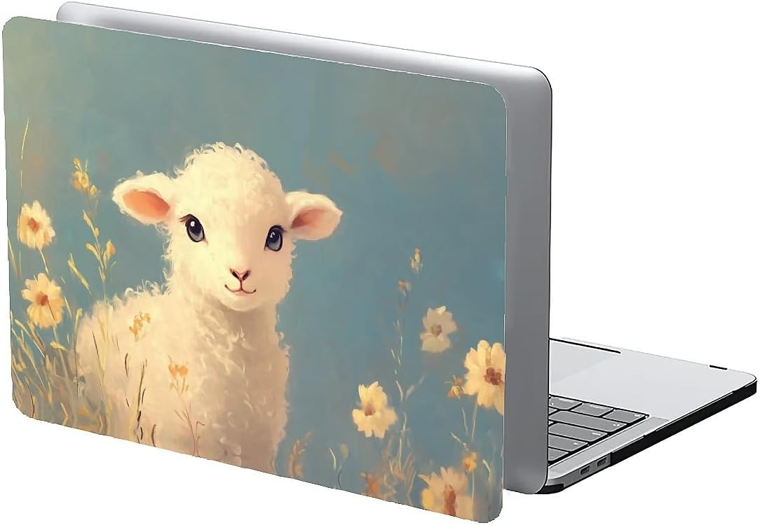 Compatible with MacBook Air 13.3 13.6 Inch Case 2022 2021 2020 2019 Plastic Hard Shell Case Cover,13.3 Pro(A1706/A1708/A1989/A2159/A2289/A2338), Cute Little Lamb