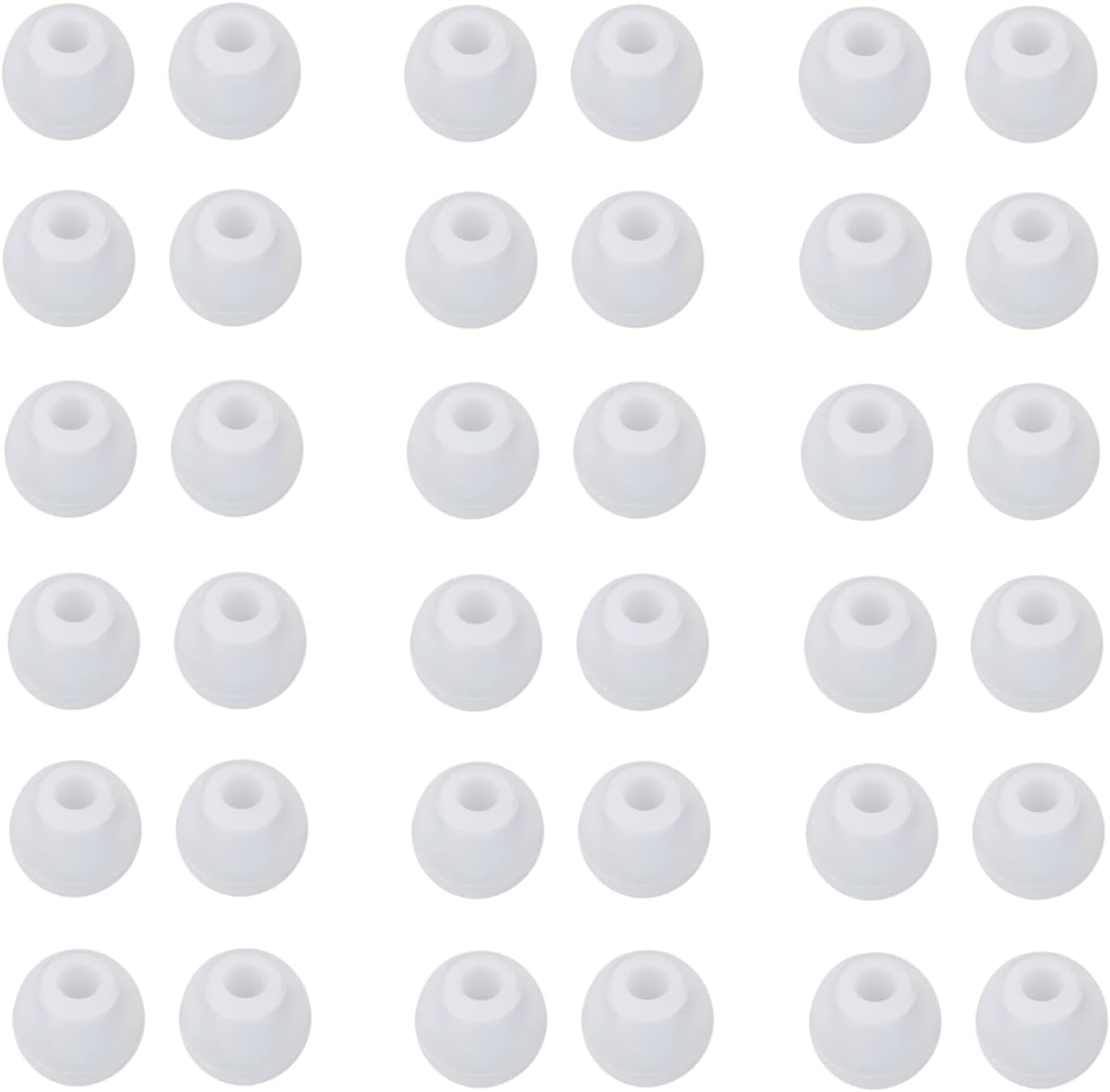 36 Pieces Small Earbud Tips Soft and Comfortable Ear Bud Replacement Pieces Silicone Fit Most in-Ear Headphones，Inner Hole 3.8mm -5.5mm，Small Clear White Replacement Eartips