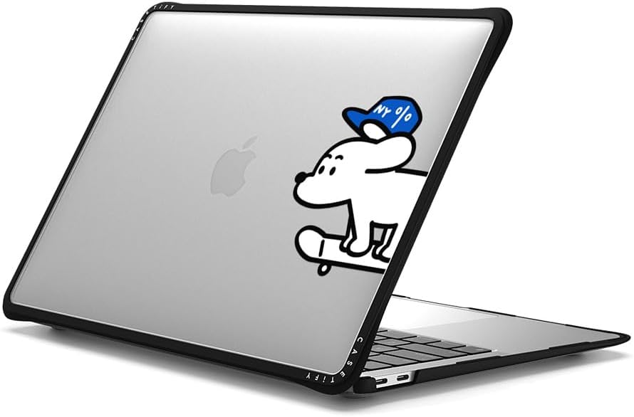 CASETiFY Impact MacBook Air 13" (M1/Intel) Case [Cushioned Impact Corners/Scratch-Resistant/Anti-Slip Grip] - Skater John (Standard) - Clear Black