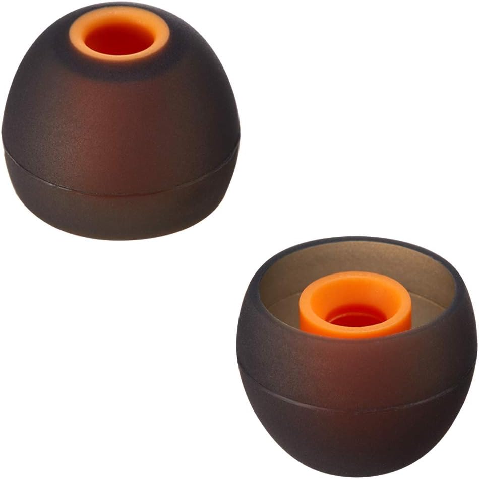 Earbud Tips Soft Silicone Earbuds Replacement Tips Fit for in-Ear Headphones(Inner Hole from 3.8mm - 4.2mm Earphones) 9 Pairs S/M/L,Black/Orange