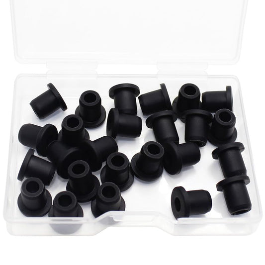 25 Pcs 1/4" Drill Hole, 3/16" ID Silicone Rubber Grommets for Wiring, Automotive Firewall Hole Plug, Small Top Hat Grommet for Vinyl Tubing in Hydroponic Irrigation System Metal Wall Drywall