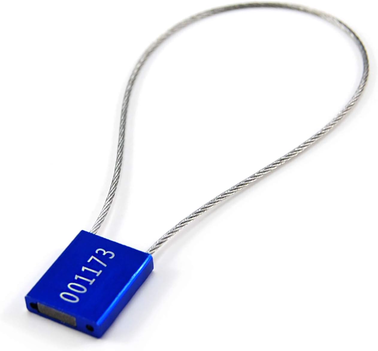 500 pcs Numbered Security Cable Seals Tamper Resistant Shipping Label Steel Metal Tags-Ties Pull Tight Truck Door Lock Disposable Self-Locking Security Strap (Blue)