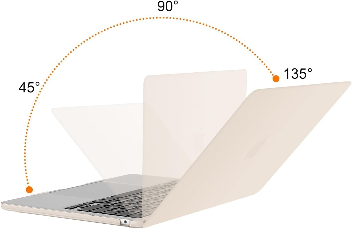 MOSISO Compatible with MacBook Air 13 inch Case 2025 2024 2023 2022 M4 A3240 M3 A3113 M2 A2681, Plastic Hard Shell&Keyboard Cover&Screen Film&Type C for MacBook Air 13.6 inch Case, Beige