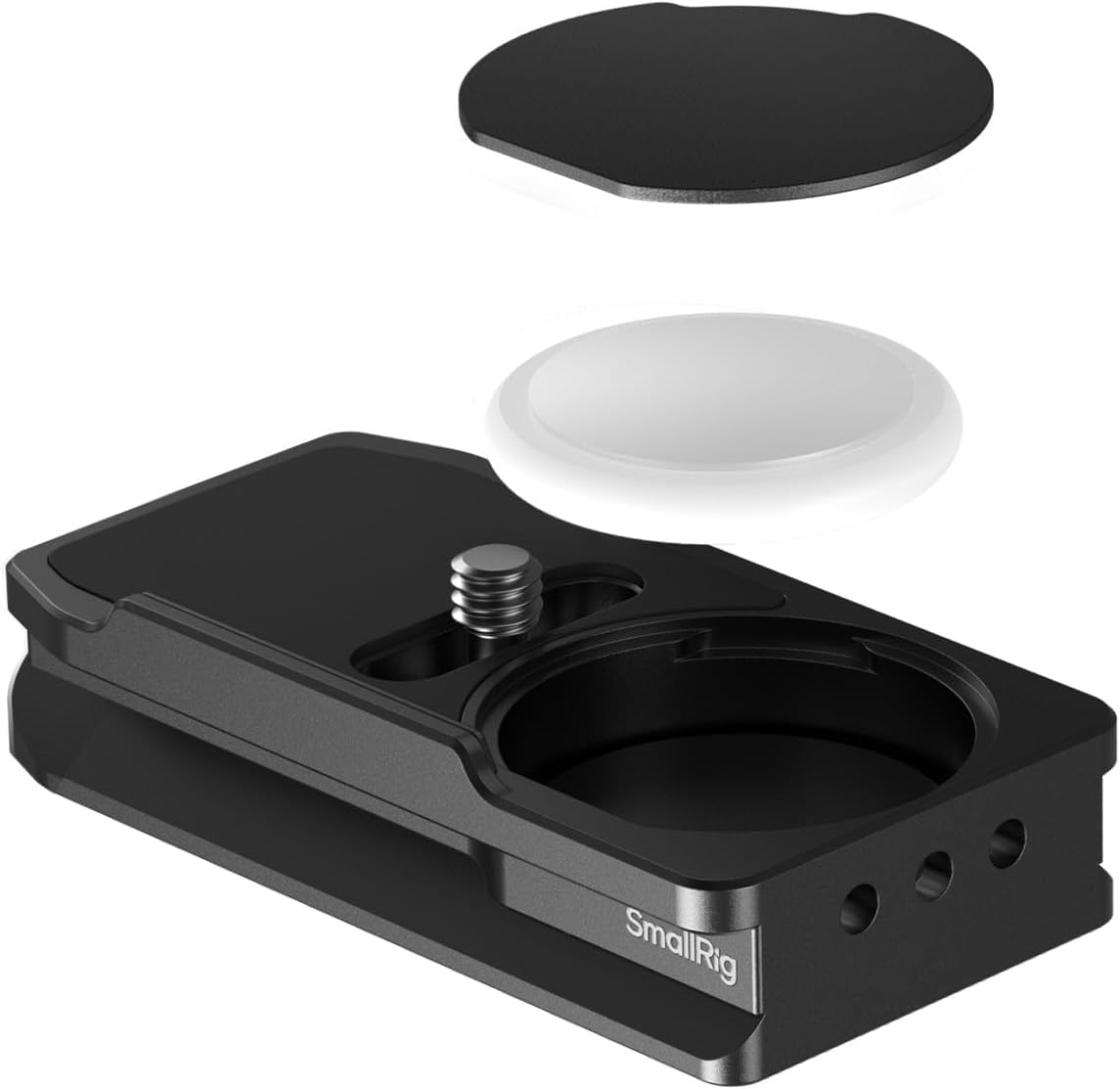 SmallRig Mount Plate for AirTag, Quick Release Camera Mount Baseplate for Arca-Type, Built-in EVA Pad, 1/4"-20 Screws, for Canon EOS R5 / R5 C / R5 Mark II / R6 / R7 / R10 - MD5424