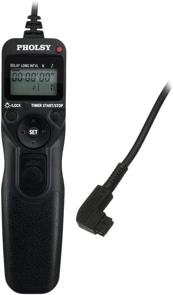 PHOLSY S6 Timer Remote Control Cable with Intervalometer for Sony a77M2, a99M2, a99, a77, a67, a65, a57, a55, a900, a850, a700, a580, a560, a550, a500, a450, a300, Replaces Sony RM-L1AM