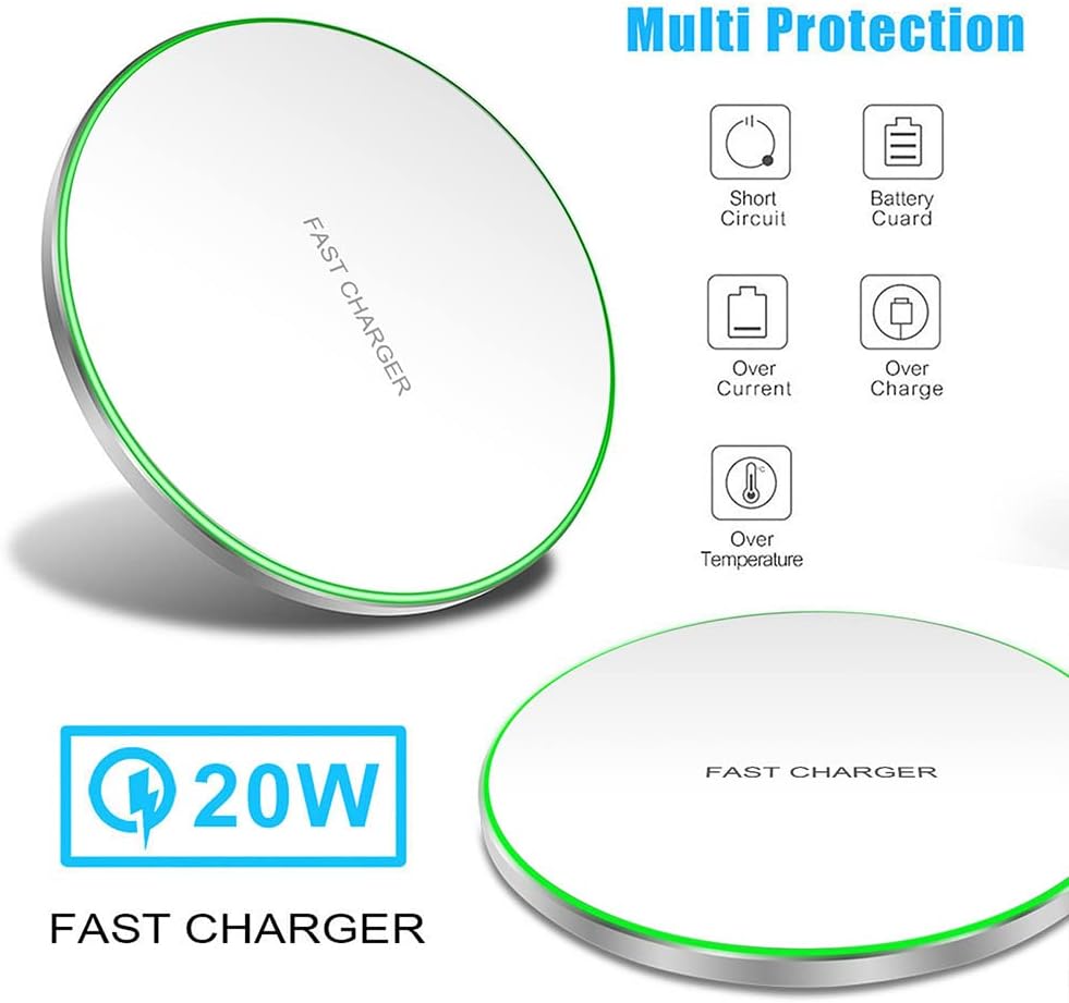 Fast Wireless Charger,20W Max Wireless Charging Pad Compatible with iPhone 16/15/14/13/12/SE/11/Pro,AirPods;FDGAO Induction Charge Mat for Samsung Galaxy S25/S24/S23/S22/Note,Pixel/LG G8