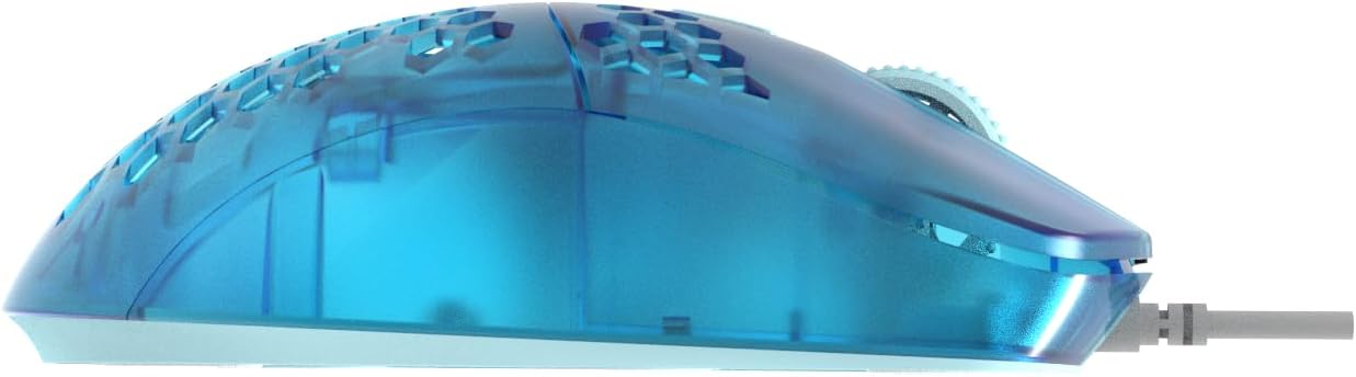 Gwolves Hati HTM Lightweight Honeycomb Wired Gaming Mouse,~56g,3389 Sensor,16,000 DPI, Low Latency,Anti-Interference,6 Programmable Buttons,On-Board Memory,PC/Mac and Laptop (Cerulean, HTM - Medium)