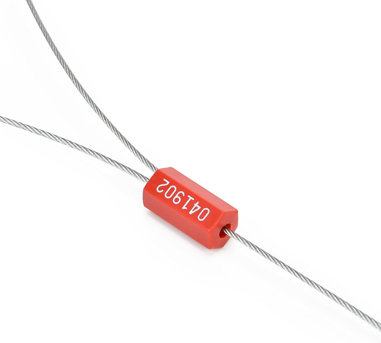 3.9 Feet Steel Wire Cable Seals Tamper Resistant Security Seal Tags Numbered Self-Locking Safety Seals Length 1.2m (Pack of 50pcs, Red)