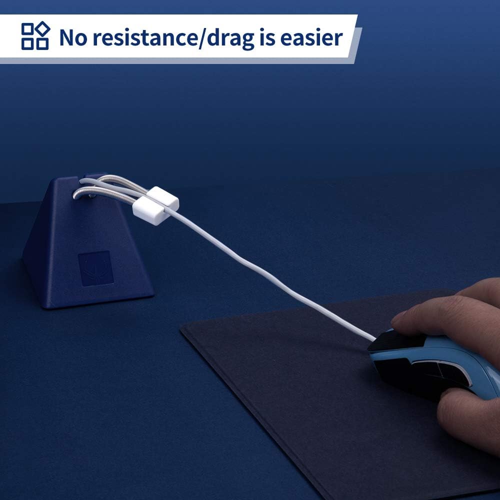 Hotline Games Mouse Bungee Mouse Cord Clip Cord Management System Fixer Holder for Esports FPS Game (3.0 Blue)
