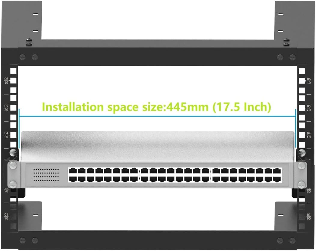 Jingchengmei 1U Server Rack Depth Extender - 4-Inch/10 cm Deep -Recessed Rack Mount Adapter Kit for Network Rack (1UEXB)