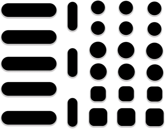 Universal Webcam Covers - Privacy Protection Accessory, No Residue Application, Safe Screen Closure - Dots,Squares and Bars, 26 Pieces - Black