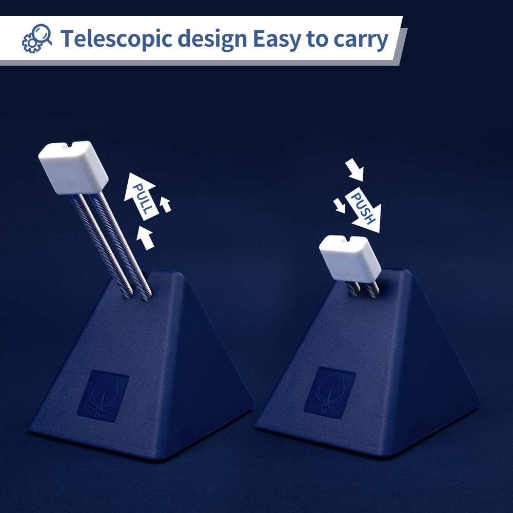 Hotline Games Mouse Bungee Mouse Cord Clip Cord Management System Fixer Holder for Esports FPS Game (3.0 Blue)