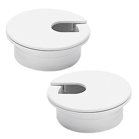 2 Pcs Desk Grommet 2" / 50 mm, Desk Cord Hole Cover, Cable Grommet ABS Plastic, Desk Hole Grommet for Home & Office Pc, Detachable Cable Cord Organizer-White