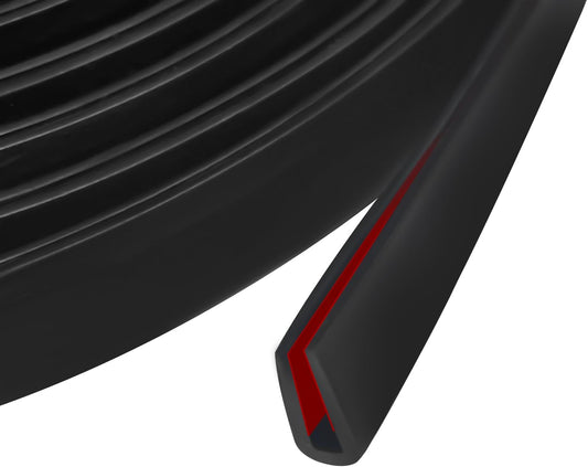 Edge Trim, 3/32" Rubber Edge Trim, Flexible Self Adhesive U Channel Edge Protector for Sharp Edge, Sheet Metal and Car Doors, Peel and Stick Auto Door Guard, Black Color, 20Ft