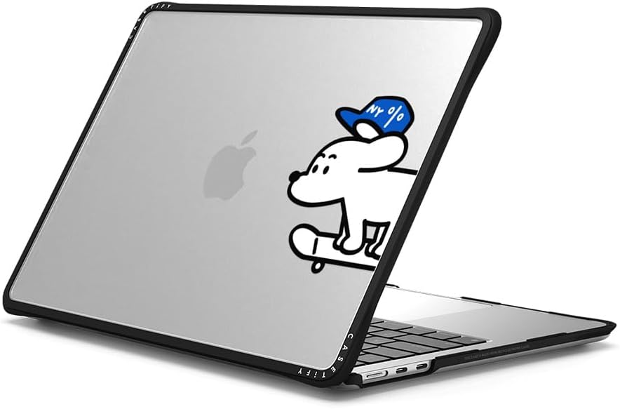 CASETiFY Impact MacBook Air 13.6" (M2-M4) Case [Cushioned Impact Corners/Scratch-Resistant/Anti-Slip Grip] - Skater John (Standard) - Clear Black
