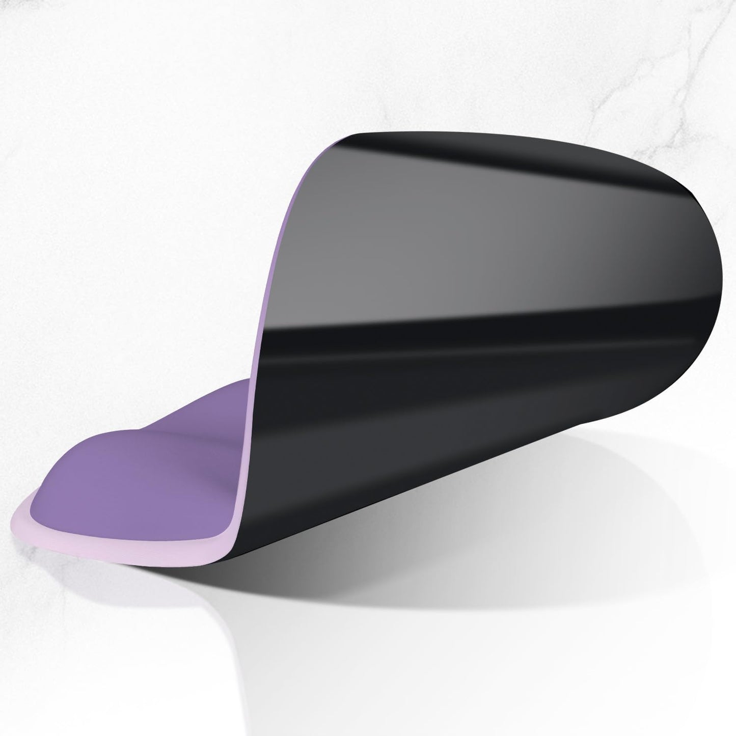 ITNRSIIET Ergonomic Mouse Pad with Wider Memory Foam Wrist Rest +17% - Curved Cushion Reduces Pressure 20%, Pain Relief, Non-Slip, Smooth, Cute Colors, 9.85 x 9 in, Lavender Fade