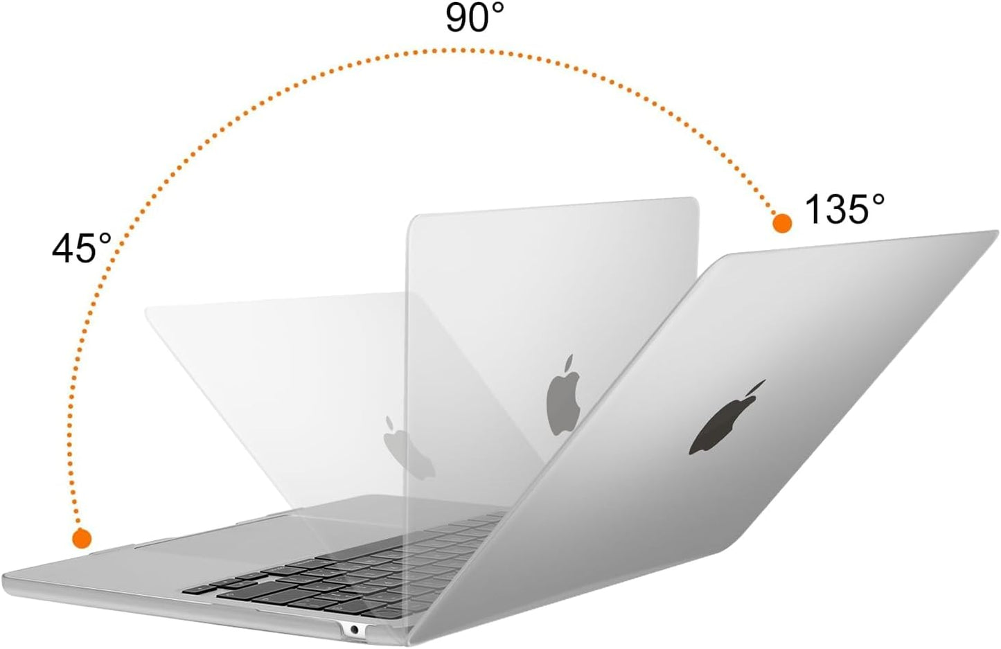 MOSISO Compatible with MacBook Air 13 inch Case 2025 2024 2023 2022 M4 A3240 M3 A3113 M2 A2681, Plastic Hard Shell&Keyboard Cover&Screen Film&Type C for MacBook Air 13.6 inch Case, Frost