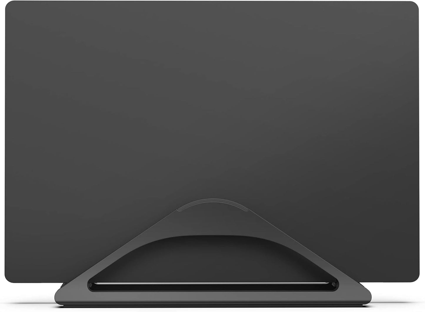 HumanCentric Vertical Laptop Stand for Desks in Matte Black, Upright Adjustable Holder to Dock Apple MacBook, MacBook Pro, and Other Laptops to Organize Work & Home Office, Automatic Grip