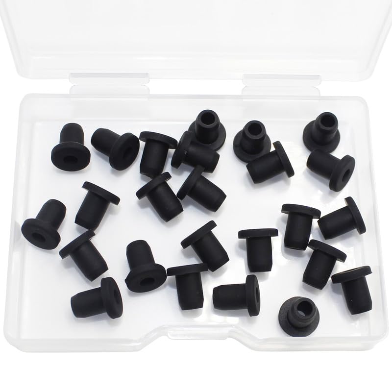 25 Pcs 3/16" Drill Hole, 1/8" ID Silicone Rubber Grommets for Wiring, Automotive Firewall Hole Plug, Small Top Hat Grommet for Vinyl Tubing in Hydroponic Irrigation System Metal Wall Drywall