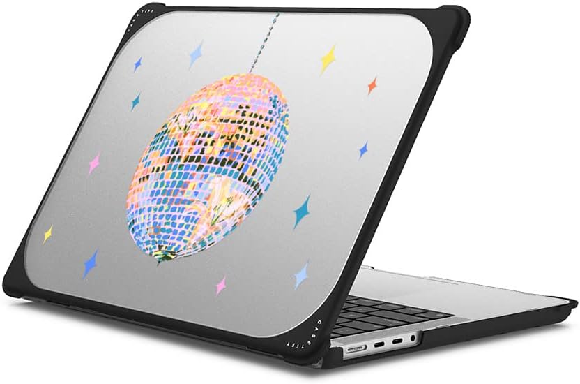 CASETiFY Bounce MacBook Pro 16-inch (M3/M4) Case [Enhanced Protective Corner Design/Ventilation Cutouts/Anti-Slip Grip] - Disco - Clear Black