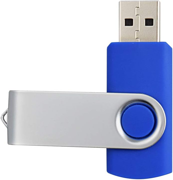 Aiibe 32 GB Flash Drive 10 Pack USB Flash Drives 32G USB 2.0 Memory Stick Thumb Drive Data Storage Swivel Keychain Design Pen Zip Drives Wholesale/Lot/Bulk (10 Pack, 32GB, Blue)