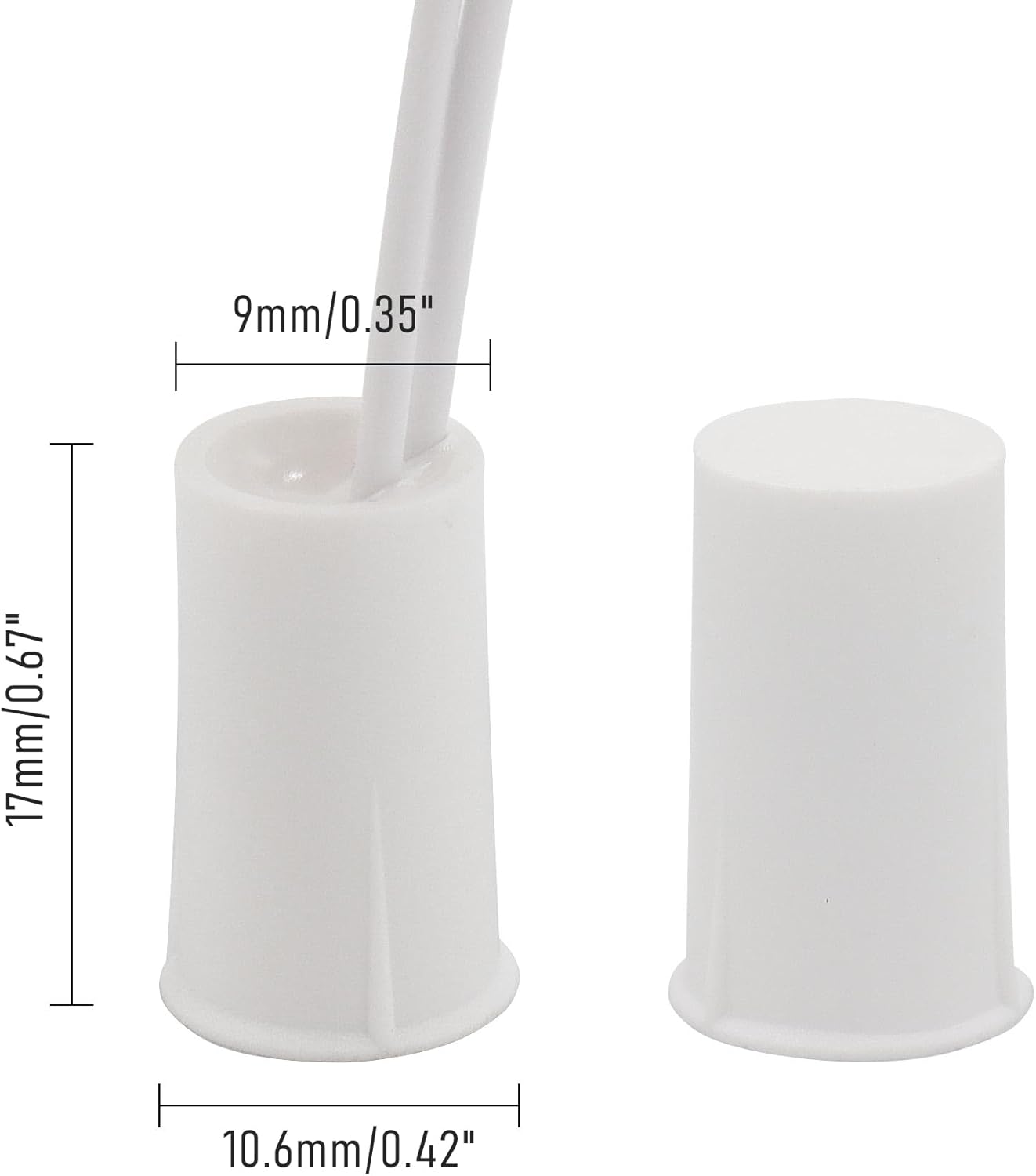 5PCS Recessed Wired Security Window Door Contact Sensor, Normally Closed NC, Door Alarm Magnetic Reed Switch with 2 Wire, ABS Brown, RC-33