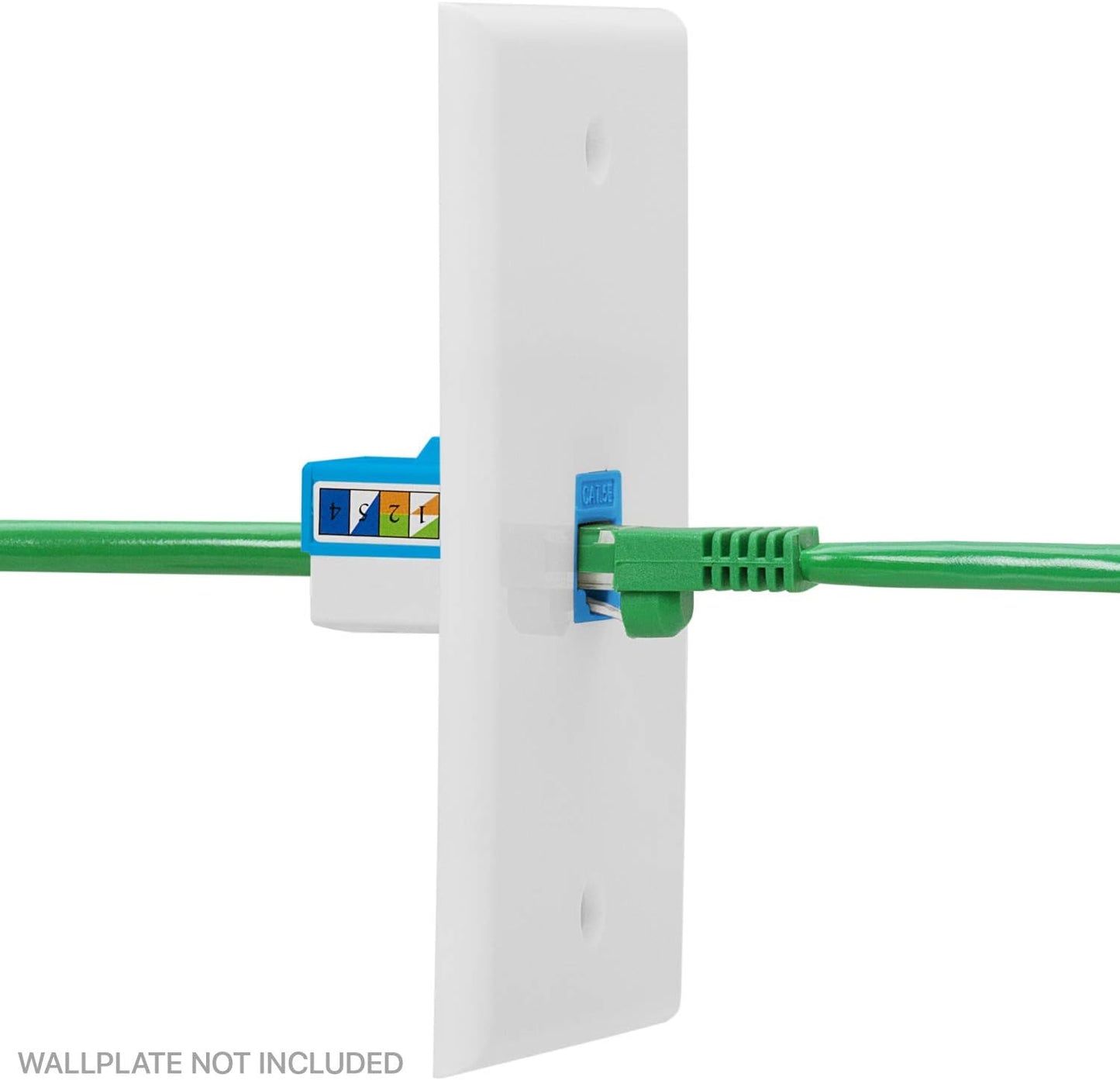 Cmple - 10 Pack Cat5e Keystone Jack Insert Punch Down RJ45 Connectors RJ45 Keystone Jack 90 Degree Female for Wall Plates, Patch Panels, Patch Cables, Ethernet Cables - Blue