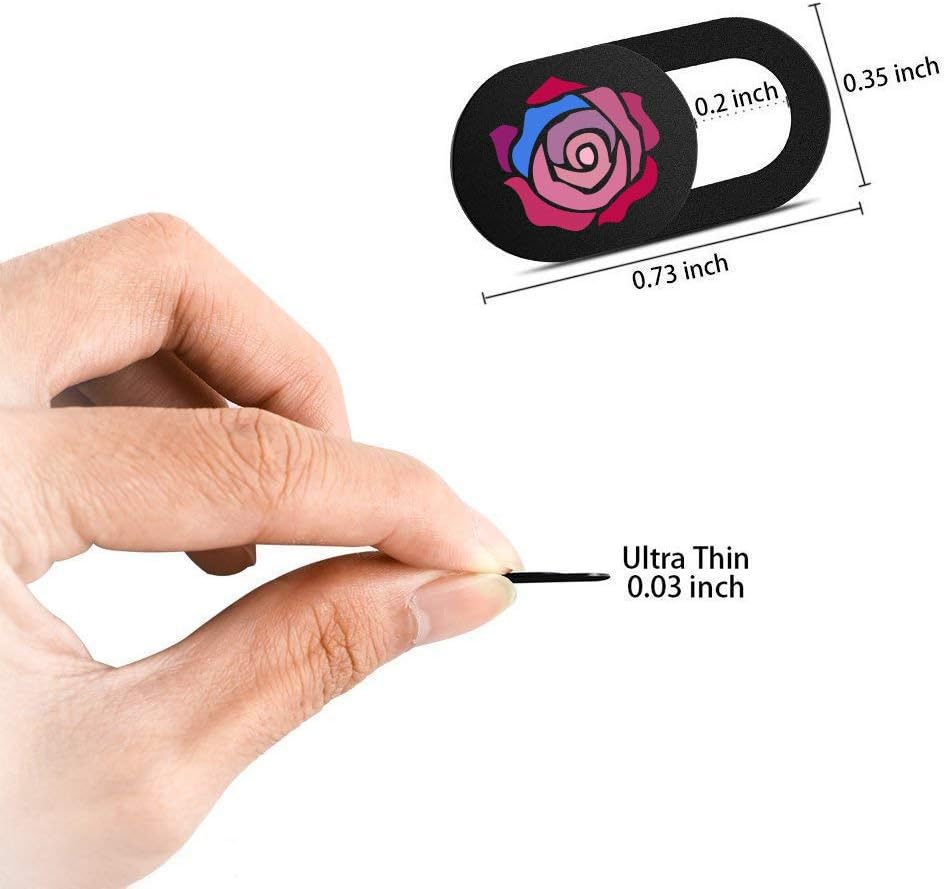 Webcam Cover Slide 3 Packs Ultra-Thin Camera Covers for Computer Laptop Desktop Smartphone to Protect Your Privacy and Security, Rose Black