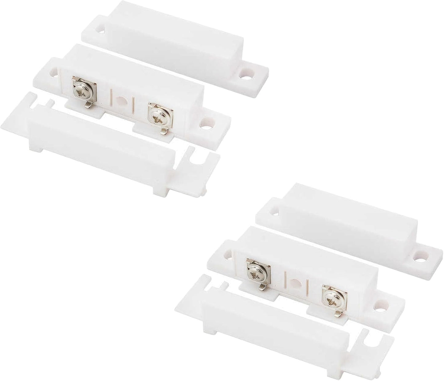 2Pcs Magnetic Reed Switch Wired Surface Mount Normally Closed NC Contact Sensor Alarm Magnetic Door Switch with 2 Wires, PVC, MC-31