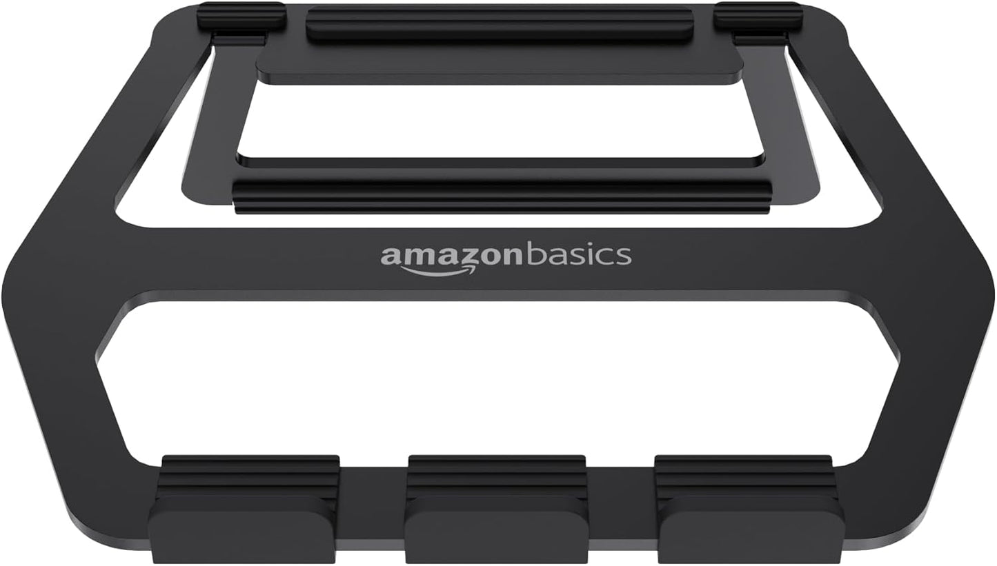 Amazon Basics Aluminum Portable Foldable Laptop Support Stand for Laptops up to 13", Black