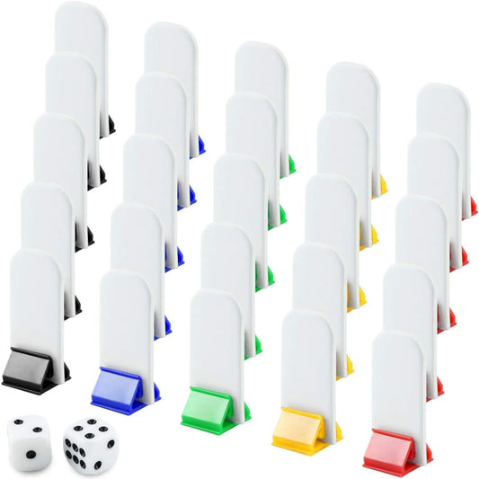Bignc 50 Pack Colorful Game Card Stands, 50 Pieces White Blank Game Board Marker for DIY Board Game Party Favor