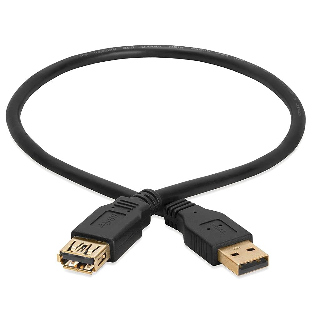 Cmple - USB 3.0 A Male to A Female Extension Gold Plated Cable - 1.5FT (Blue)