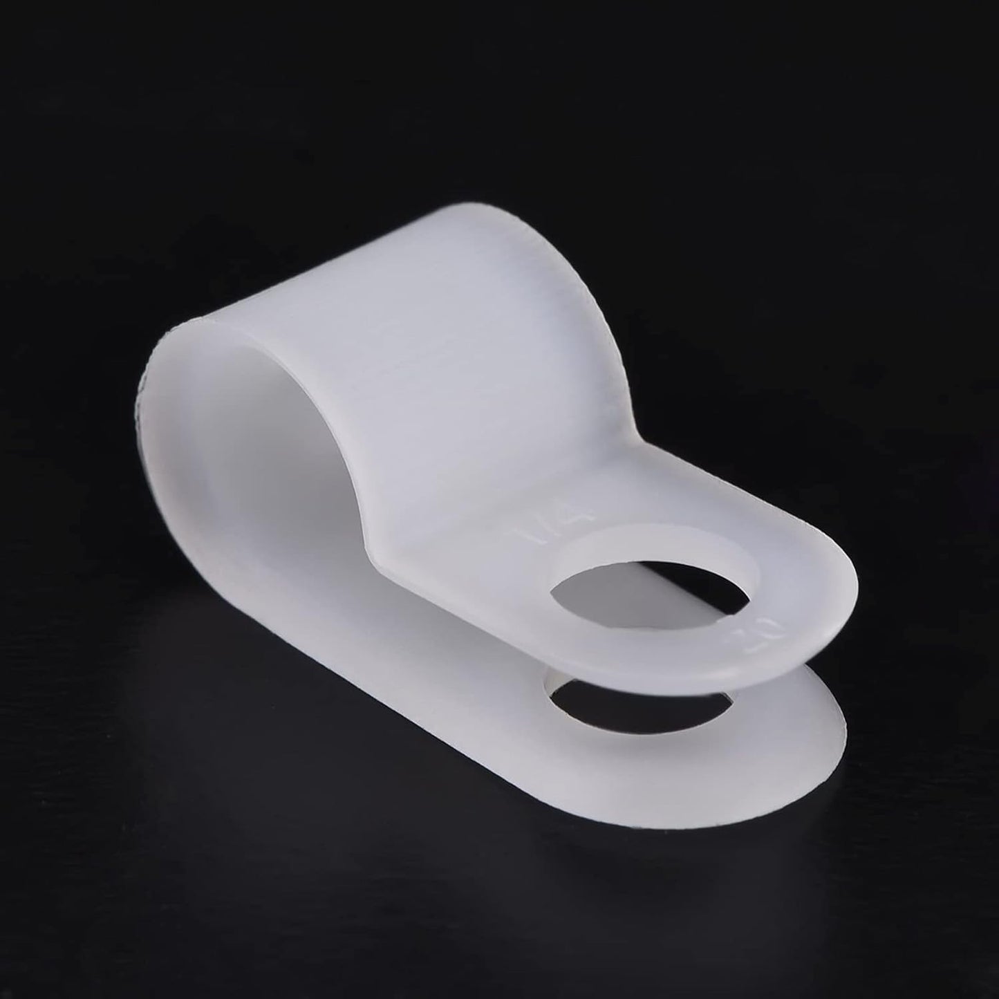 Hicarer 50 Pack R-Type Cable Clip Wire Clamp, Nylon Screw Mounting Cord Fastener Clips with 50 Pack Screws for Wire Management (White,1/2 Inch)