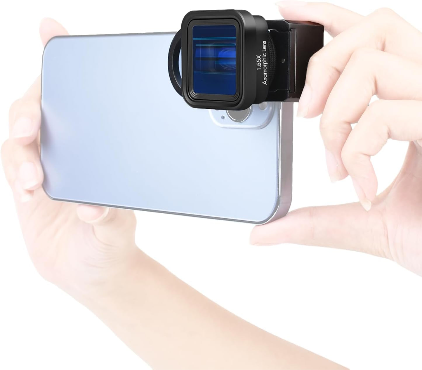 Andoer Anamorphic Movie Lens 1.55X - Universal Lens Clips & Carry Bag - Compatible with iPhone 15/14/13/12/11