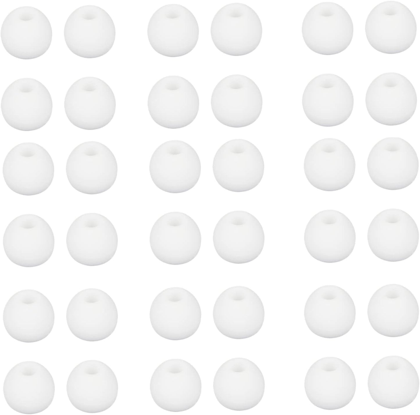 36 Pieces Medium Earbud Tips Soft and Comfortable Ear Bud Replacement Pieces Silicone Fit Most in-Ear Headphones，Inner Hole 3.8mm -5.5mm，Medium White Earbud Replacement Tips