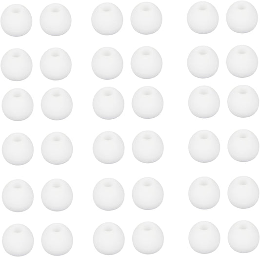 36 Pieces Medium Earbud Tips Soft and Comfortable Ear Bud Replacement Pieces Silicone Fit Most in-Ear Headphones，Inner Hole 3.8mm -5.5mm，Medium White Earbud Replacement Tips