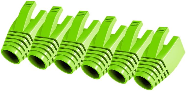 50 Pcs Cat7 Cat7A Cat8 Strain Relief Boot, RJ45 Plug Connector Cover Modular Network Plug Connector Cap Cable Connector Boots, FruitGreen