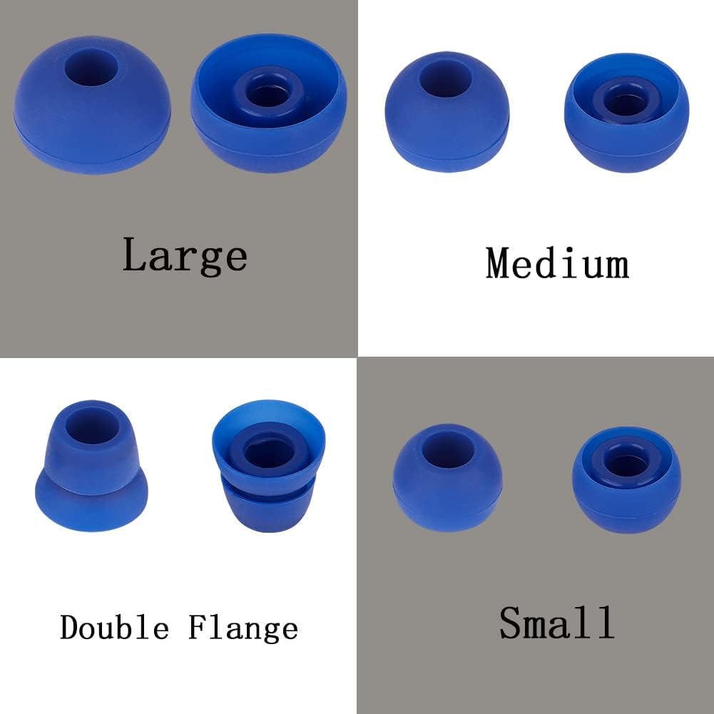 4 Pairs Silicone Earbud Tips Replacement Eartips Earbuds Eargels Earpads Compatible with Powerbeats 1/2/3 Wireless Beats by Dre Headphones(Dark Blue)