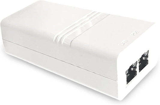 Poe Texas PoE Injector - Single Port PoE+ Power Over Ethernet PoE Adapter for 802.3at - 10/100/1000 Gigabit Data with Integrated 52V 30W Power Supply - Plug & Play USB-C Tablet, IP Camera, VoIP