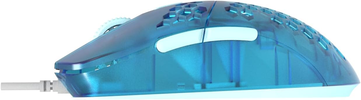 Gwolves Hati HTM Lightweight Honeycomb Wired Gaming Mouse,~56g,3389 Sensor,16,000 DPI, Low Latency,Anti-Interference,6 Programmable Buttons,On-Board Memory,PC/Mac and Laptop (Cerulean, HTM - Medium)