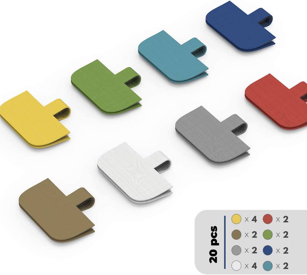 Cable Labels Large Size, XIAOXI Write On Cord Label, Wire Labels, Cable Tags and Wire Tags for Cable Management and Identification - 20 Pcs (Multi-Color)