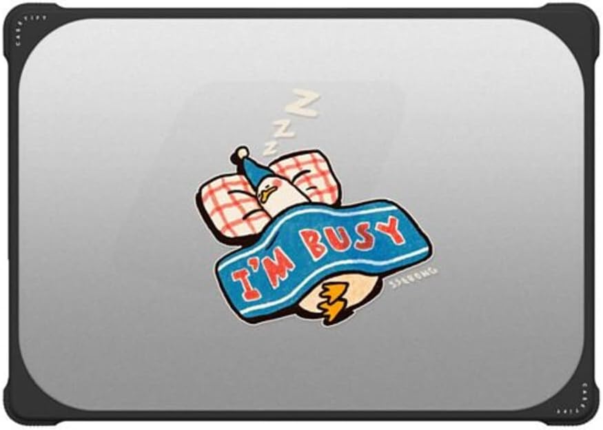 CASETiFY Bounce MacBook Pro 16-inch (M3/M4) Case [Enhanced Protective Corner Design/Ventilation Cutouts/Anti-Slip Grip] - I'm Busy by Ssebong - Clear Black