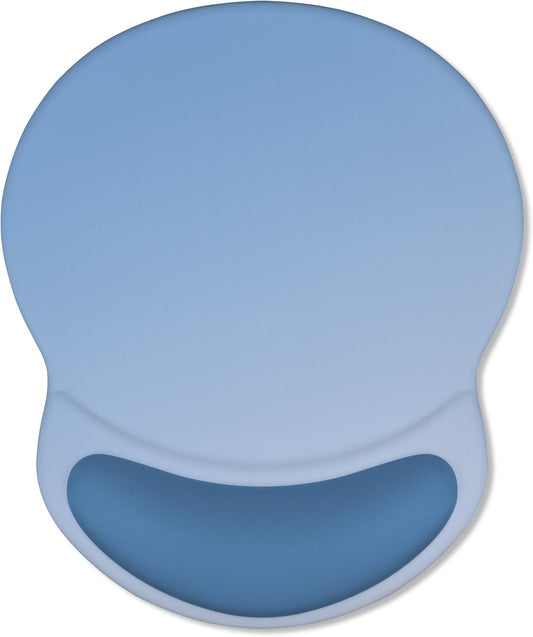 ITNRSIIET Ergonomic Mouse Pad with Comfort Gel Wrist Rest, Non-Slip PU Base, Smooth Textured Surface, Reduces Hand Fatigue & Wrist Pain, 8.7 x 7.2 Inch for Office Gaming Home, Gradient Blue Ombre