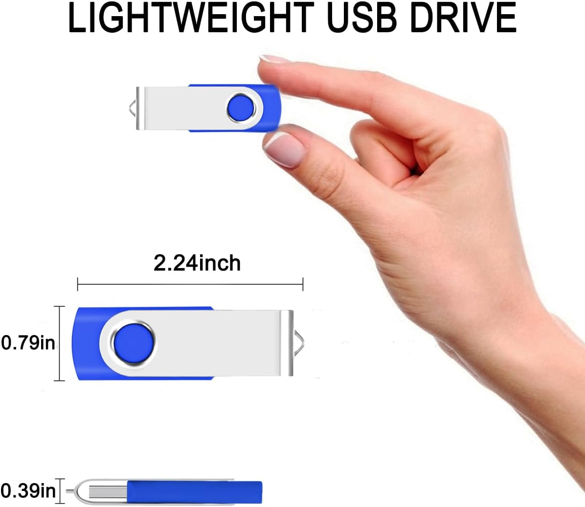 EASTBULL 50 Pack 4GB Bulk Flash Drives Pack USB 2.0 Thumb Drives Pack 4GB Bulk USB Drive (Blue, 50 Units)