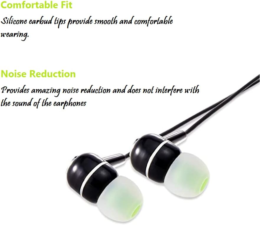 Earbuds Replacement Tips Silicone Earbud Tips Ear Gels Fit for Inner Hole from 3.8mm - 5.1mm Earphones 9 Pairs S/M/L Clear Green
