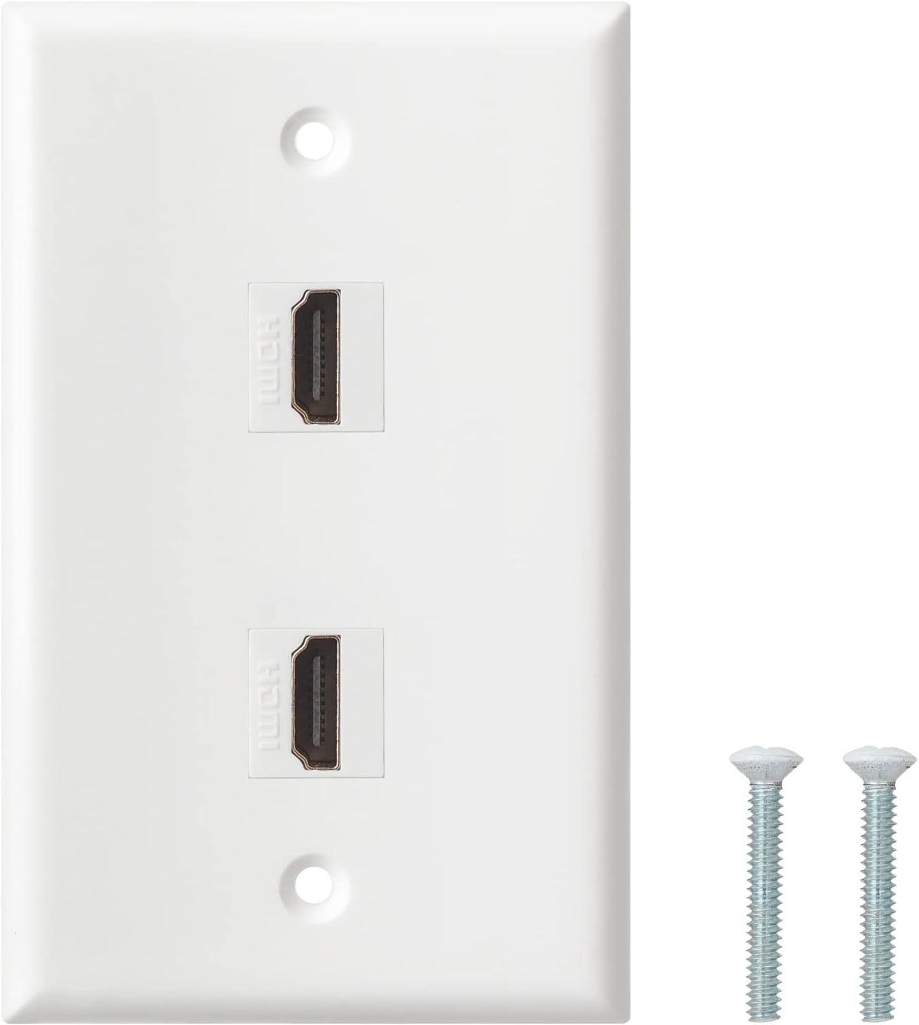 HDMI Wall Plate, 2 Port 4K HDMI Keystone Female to Female Wall Plate-White