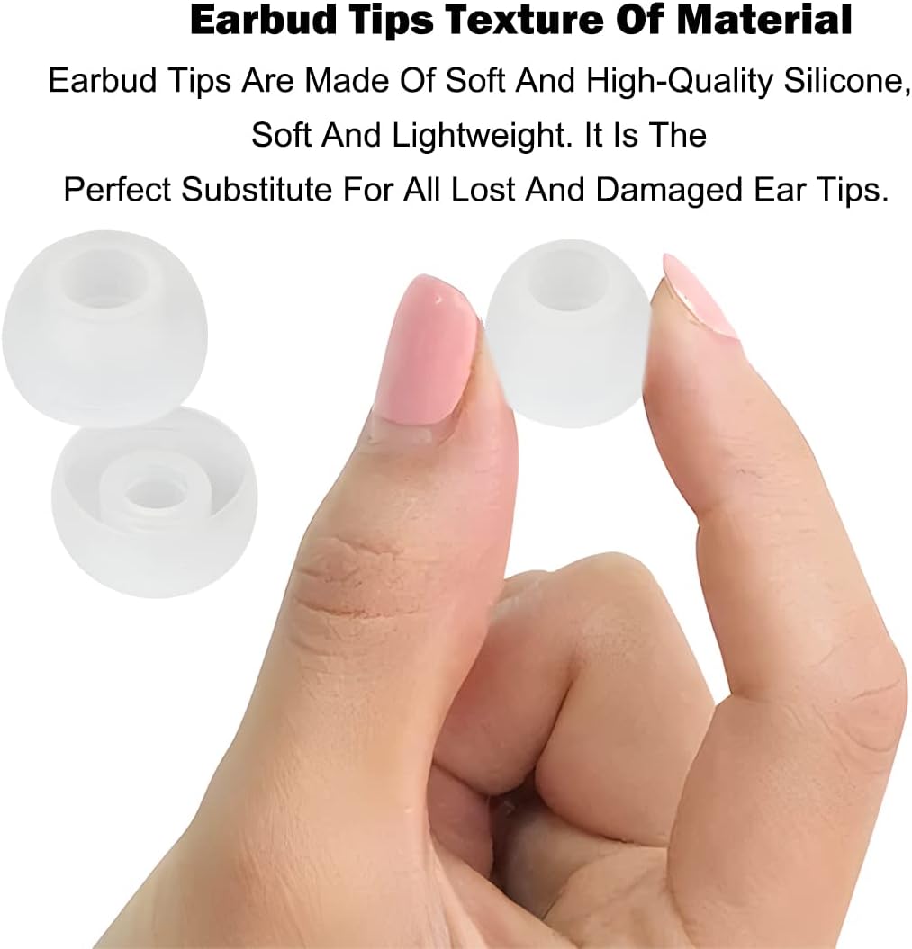 Earbud Tips - Replacement Earbud Covers & Headphone Earpads - Compatible With Powerbeats 2/3, LG & Samsung Earbuds - White, 9 Pairs